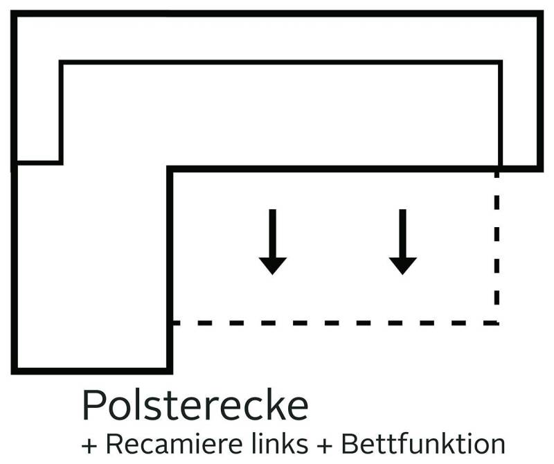Home affaire Ecksofa Ventura L-Form, wahlweise mit Bettfunktion und Bettfunktion/Bettkasten von Home affaire
