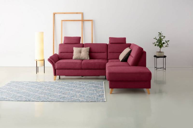Home affaire Ecksofa Westerland L-Form, Federkern-Polsterung, wahlweise mit Bettfunktion, Bettkasten von Home affaire