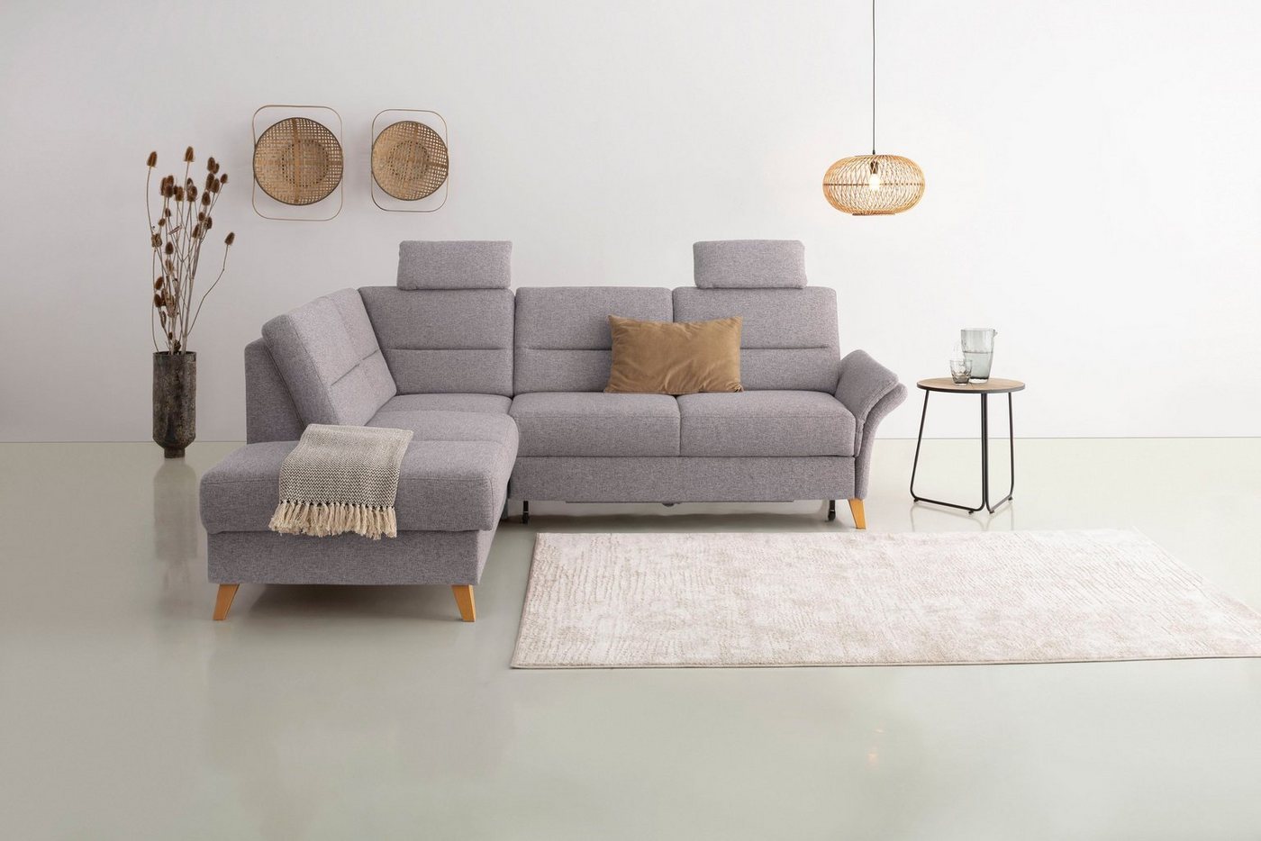 Home affaire Ecksofa Westerland, Federkern-Polsterung, wahlweise mit Bettfunktion, Bettkasten von Home affaire