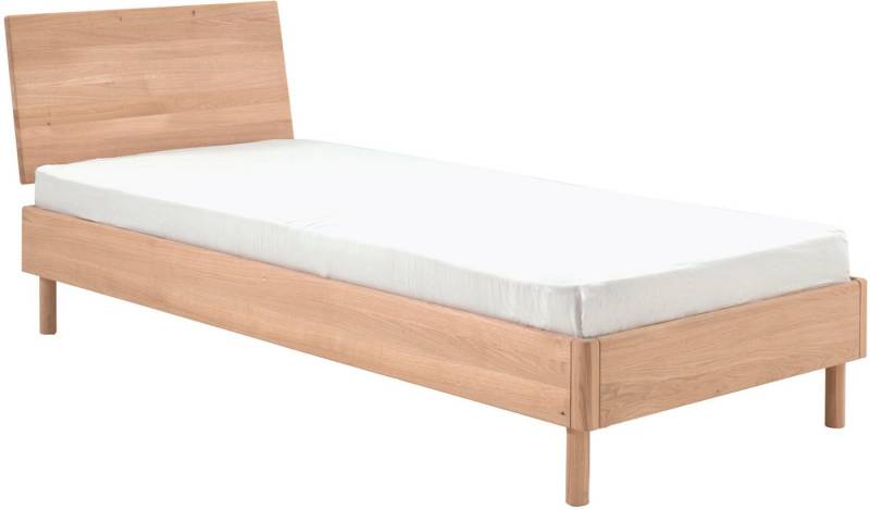 Home affaire Einzelbett Forrest, mit oder ohne Polsterkopfteil, in modernem Design (Liegefläche 90x200 cm inkl. Massivholz Rolllattenrost), wahlweise in Buche oder Eiche massiv, stabil und hochwertig gebaut von Home affaire