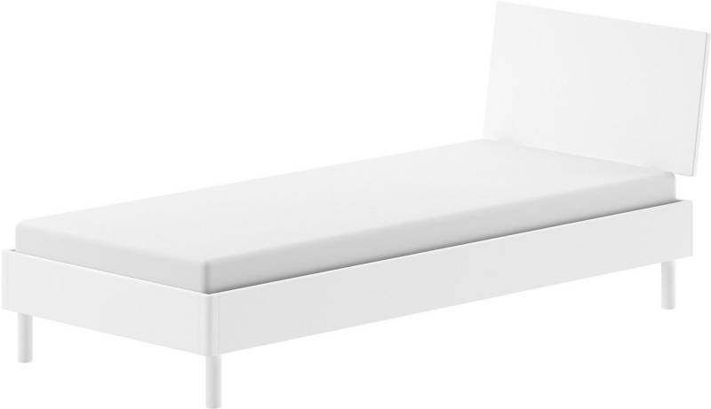 Home affaire Einzelbett Forrest, mit oder ohne Polsterkopfteil, in modernem Design (Liegefläche 90x200 cm inkl. Massivholz Rolllattenrost), wahlweise in Buche oder Eiche massiv, stabil und hochwertig gebaut von Home affaire