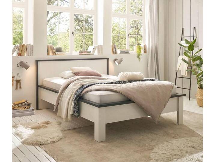 Home affaire Einzelbett SHERWOOD Liegefläche 90/140 oder 180x200 cm, aus FSC®-zertifiziertem Holzwerkstoff, rustikaler Landhausstil, weiß von Home-affaire