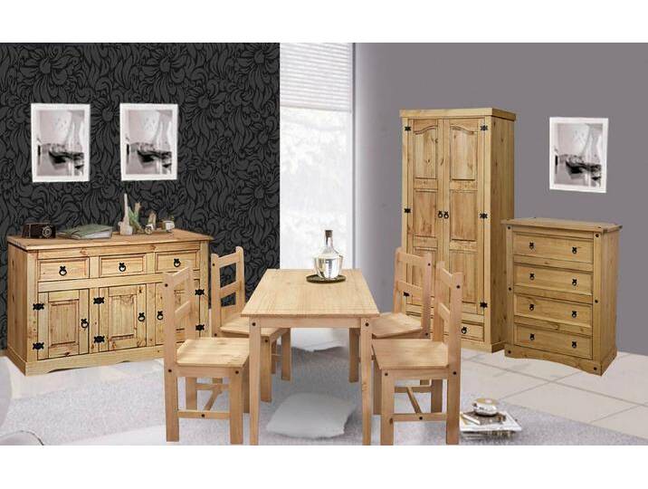 Home affaire Essgruppe, (Set, 5-tlg), Holzoberfläche honigfarbend gewachst, beige von Home-affaire