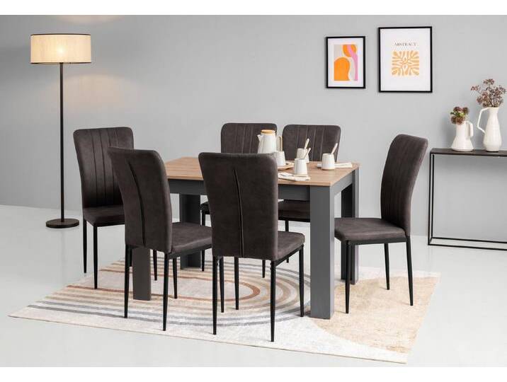 Home affaire Essgruppe Bergamo, (Set, 5-tlg), moderne 5 - teilige Essgruppe, erhältlich in vielen Größen und Farben, grau von Home-affaire