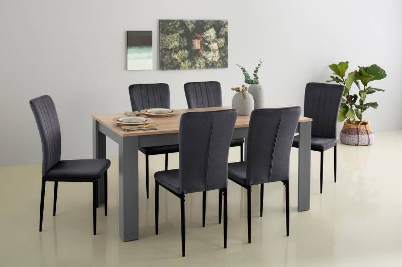 Home affaire Essgruppe Bergamo Tisch Stühle Speisezimmer Bestseller, (Set, 7-tlg), moderne 7-tlg Tischgruppe, Unser Bestpreis von Home affaire