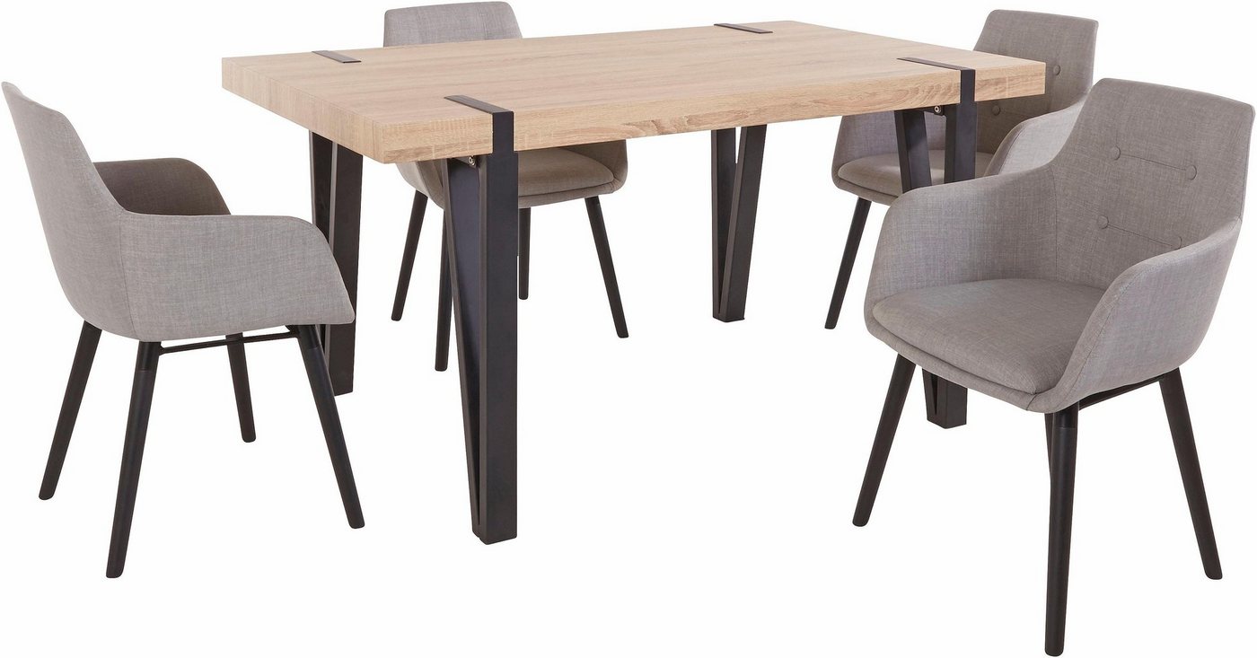 Home affaire Essgruppe Sanchez und Bradford, (Set, 5-tlg), mit Tisch, Breite 150 cm von Home affaire