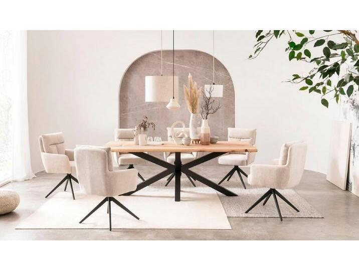 Home affaire Esstisch Hudson, erweiterbar durch Ansteckplatte Hudson, beige von Home-affaire