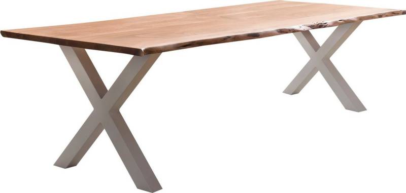 Home affaire Esstisch Manhattan, mit Massivholzplatte Akazie lackiert, Baumkantentisch im Landhaus Stil von Home affaire