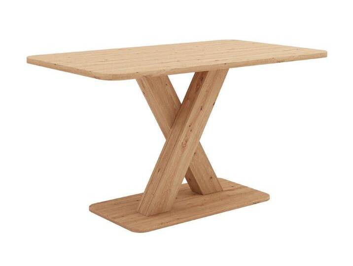 Home affaire Esstisch Miles Tisch, Esszimmertisch, Küchentisch (1-St), Esstisch mit X Gestell und Bodenplatte. Breite 137 cm, fix Tisch, beige von Home-affaire
