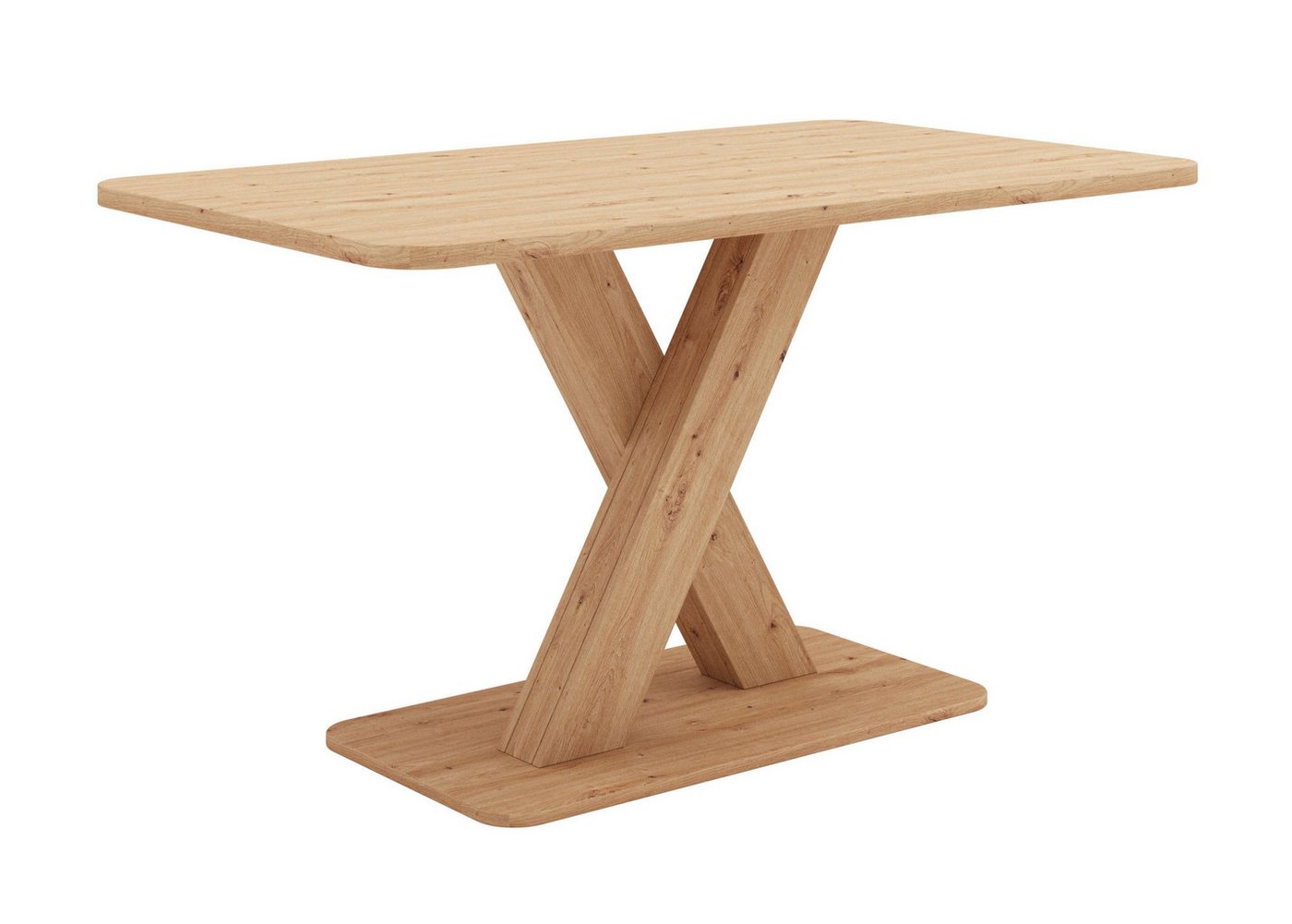 Home affaire Esstisch Miles Tisch, Esszimmertisch, Küchentisch (1-St), Esstisch mit X Gestell und Bodenplatte. Breite 137 cm, fix Tisch von Home affaire