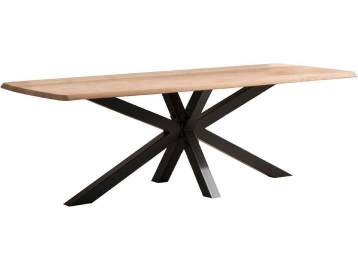 Home affaire Esstisch Ottawa, moderner Esstisch aus massiver Eiche mit robustem Metallgestell, beige von Home-affaire