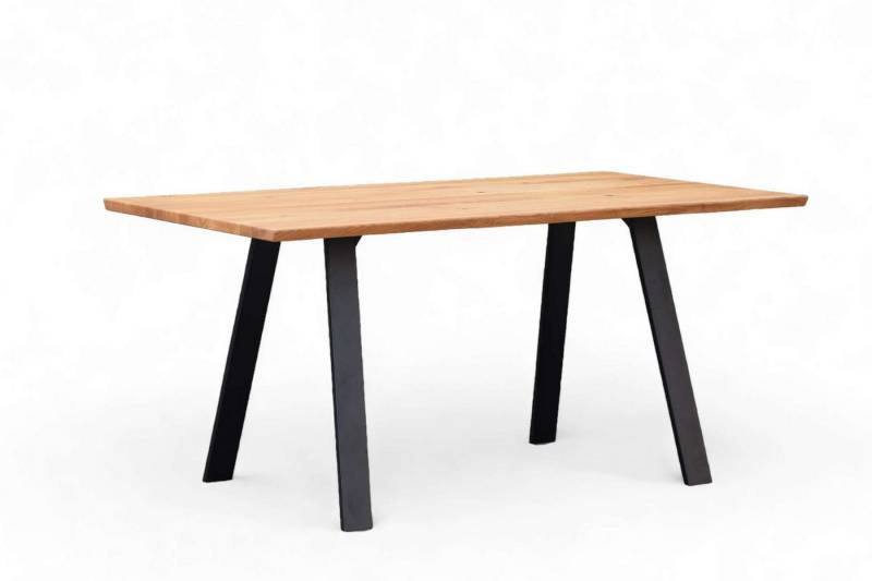 Home affaire Esstisch Reidigen Küchentisch, A-Form Metallgestell, Wildeiche massiv geölt, Baum Kante oder Schweizer Kante, erhältlich in 3 Größen und 2 Farben Home affaire Esstisch Reidigen Küchentisch, A-Form Metallgestell, Wildeiche massiv geölt, Baum Kante oder Schweizer Kante, erhältlich in 3 Größen und 2 Farben von Home affaire