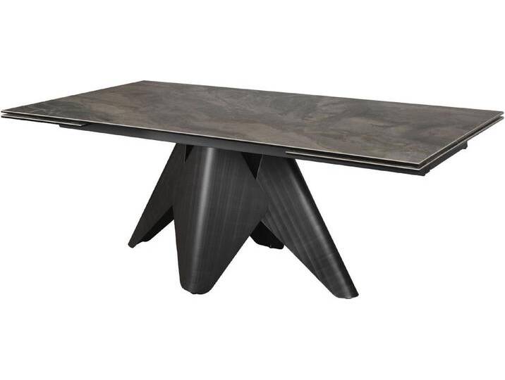 Home affaire Esstisch Tangularis, erweiterbar mit 2 Auszügen auf 300, grau, glänzend von Home-affaire