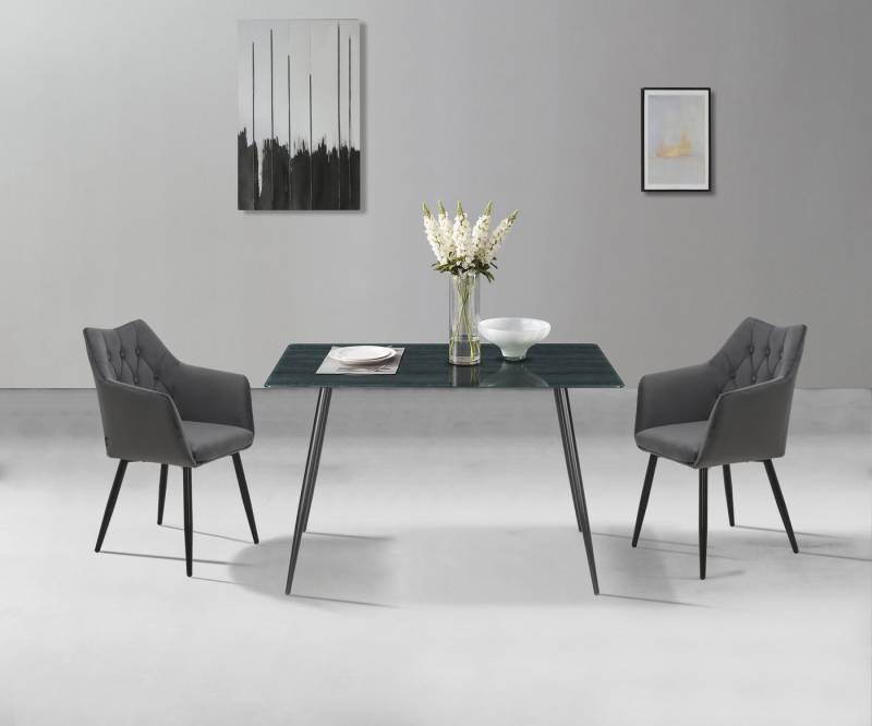 Home affaire Esstisch Turah, TOPSELLER!, OTTOs Choice (Tisch, Esstisch, OTTOs Choice), mit Glasplatte in Holzoptik, zeitloses Design, pflegeleicht von Home affaire