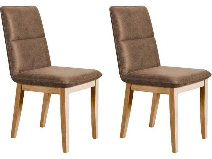 Home affaire Esszimmerstuhl Beluna Polsterstuhl Esszimmer Bestseller (Set, 2 St), Gestell und Beine aus massiver Eiche modernes Landhaus, braun von Home-affaire