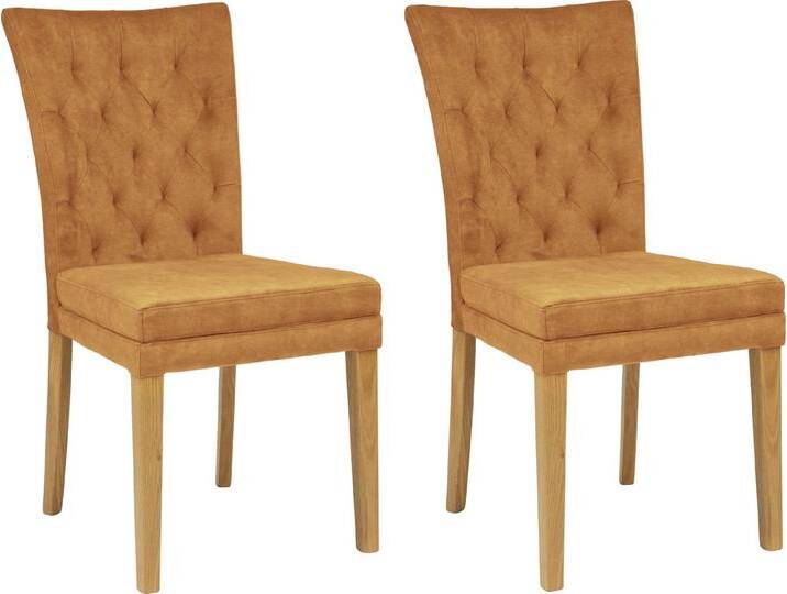Home affaire Esszimmerstuhl Colorado BESTSELLER Polsterstuhl (Set, 2 St), Beine in eiche oder nussbaum. Im 2er, 4er oder 6er-Set, gelb orange von Home-affaire