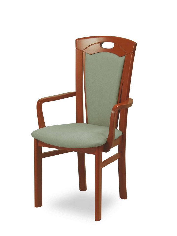 Home affaire Esszimmerstuhl FERDI, Armlehnstuhl, Made in Italy, Massivholz (1 St), Bezug Feinstruktur (wasser-und fleckabweisend) oder Struktur von Home affaire