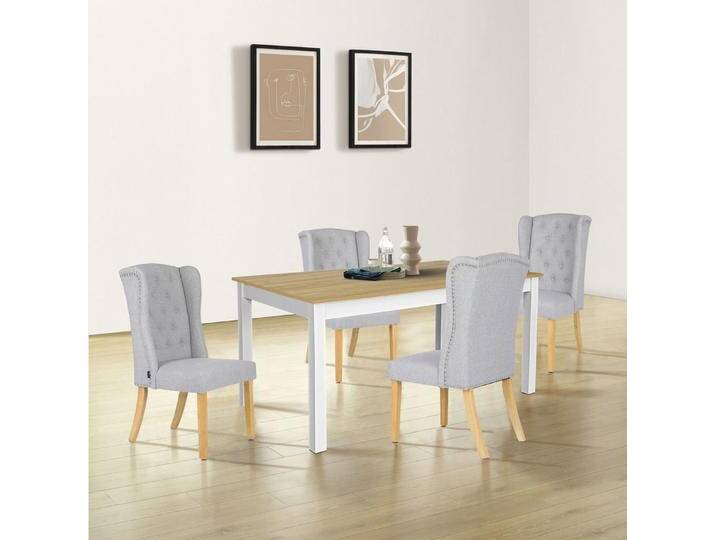 Home affaire Esszimmerstuhl Liao, TOPSELLER!, OTTOs Choice, 2er-Set (Set), pflegeleichter Webstoff Bezug, Knopfheftung, Sitzhöhe ca. 50 cm, grau von Home-affaire