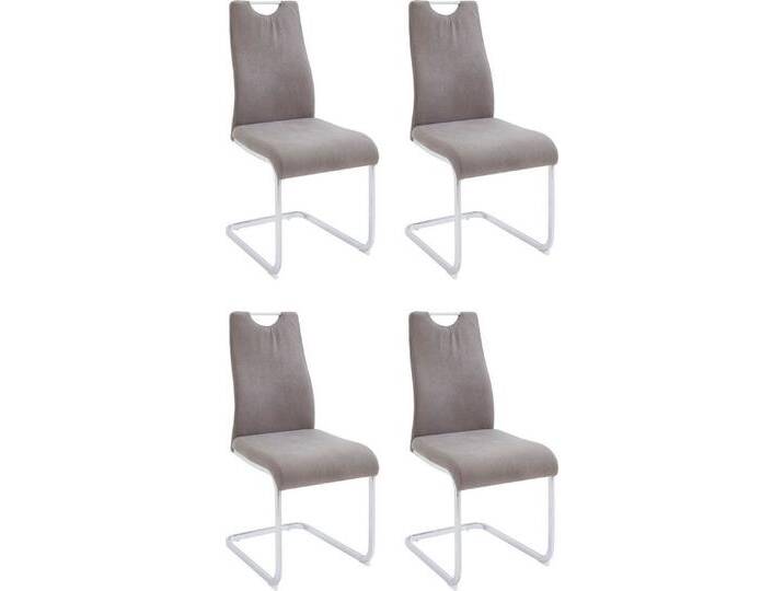 Home affaire Esszimmerstuhl Milano (Set, 4 St), (2 oder 4 Stück), Bezug in Microfaser oder Cord, Freischwinger, grau, 4 St., grau von Home-affaire