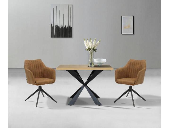 Home affaire Esszimmerstuhl Naples, TOPSELLER!, OTTOs Choice (Set, 2 St), Drehstuhl 360 Grad Drehfunktion, hochwertiges Material, pflegeleicht, braun von Home-affaire