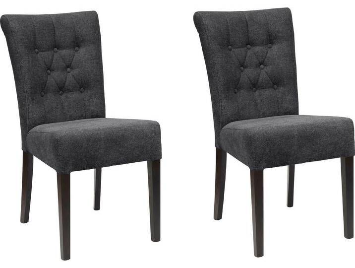 Home affaire Esszimmerstuhl Queen BESTSELLER (Set, 2 St), Polsterstuhl mit Knopfheftung, 2er, 4er oder 6er Set, grau, 2 St., anthrazit von Home-affaire
