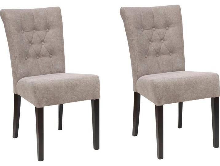 Home affaire Esszimmerstuhl Queen BESTSELLER (Set, 4 St), Polsterstuhl mit Knopfheftung, 2er, 4er oder 6er Set, grau, 4 St., grau von Home-affaire