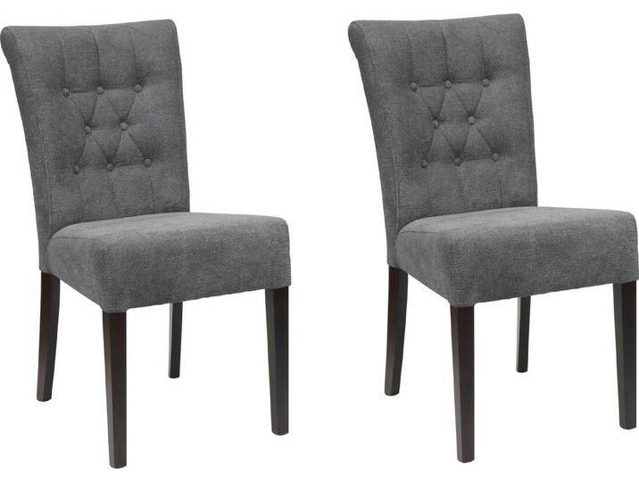 Home affaire Esszimmerstuhl Queen BESTSELLER (Set, 6 St), Polsterstuhl mit Knopfheftung, 2er, 4er oder 6er Set, blau grau, 6 St., blaugrau von Home-affaire