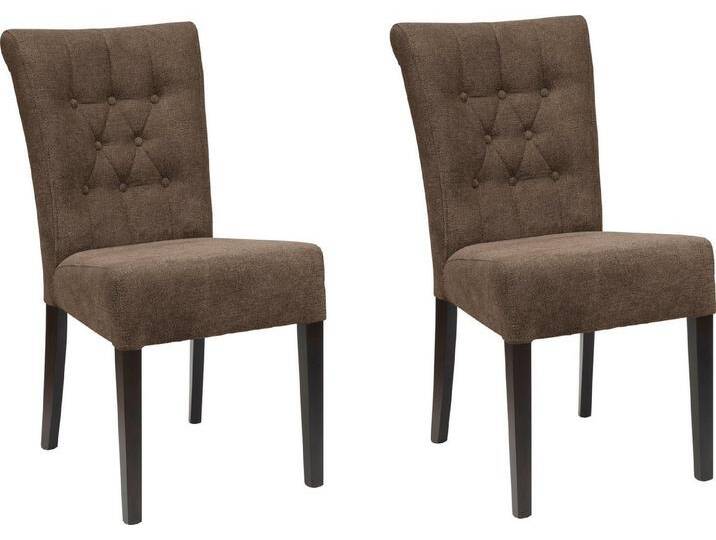 Home affaire Esszimmerstuhl Queen BESTSELLER (Set, 6 St), Polsterstuhl mit Knopfheftung, 2er, 4er oder 6er Set, braun, 6 St., braun von Home-affaire