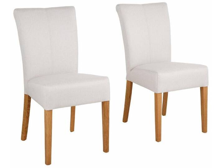 Home affaire Esszimmerstuhl Queen Polsterstuhl BESTSELLER (Set, 2 St), verschiedene Bezüge, Gestell Massivholz, beige, 2 St., beige von Home-affaire