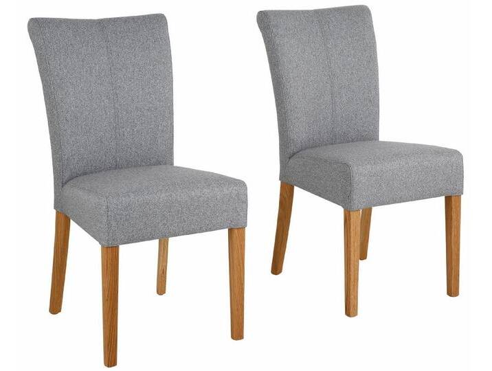 Home affaire Esszimmerstuhl Queen Polsterstuhl BESTSELLER (Set, 2 St), verschiedene Bezüge, Gestell Massivholz, grau, 2 St., grau von Home-affaire