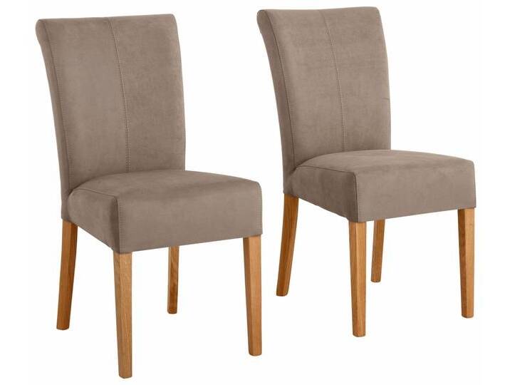 Home affaire Esszimmerstuhl Queen Polsterstuhl BESTSELLER (Set, 2 St), verschiedene Bezüge, Gestell Massivholz, grau, 2 St., taupe von Home-affaire