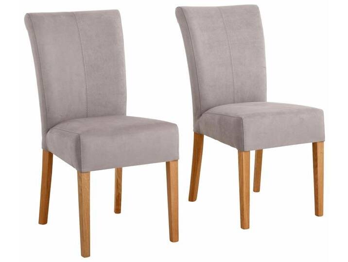 Home affaire Esszimmerstuhl Queen Polsterstuhl BESTSELLER (Set, 6 St), verschiedene Bezüge, Gestell Massivholz, grau, 6 St., grau von Home-affaire