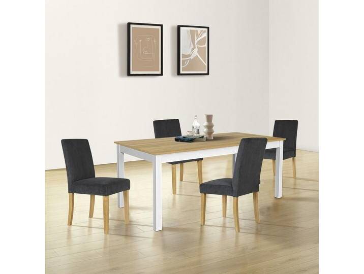 Home affaire Esszimmerstuhl Winikon, TOPSELLER!, OTTOs Choice (Set, 2 St), Massivholzgestell, moderner Cordbezug, bequem gepolstert, grau, 2 St. von Home-affaire