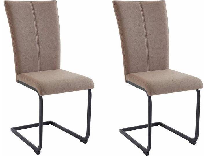 Home affaire Freischwinger Nils (Set, 2 St), Stuhl belastbar bis 120 Kg, Gestell Metall im Chrom-Look oder Schwarz, braun von Home-affaire