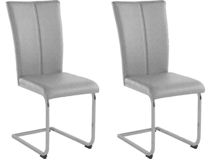 Home affaire Freischwinger Nils (Set, 2 St), Stuhl belastbar bis 120 Kg, Gestell Metall im Chrom-Look oder Schwarz, grau, Gestell in Chrom-Look von Home-affaire