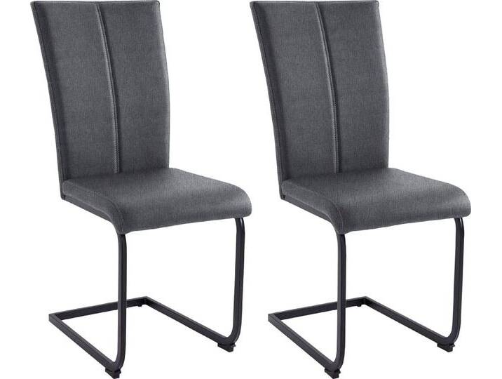 Home affaire Freischwinger Nils (Set, 2 St), Stuhl belastbar bis 120 Kg, Gestell Metall im Chrom-Look oder Schwarz, grau von Home-affaire