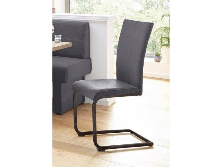 Home affaire Freischwinger Nils (Set, 2 St), Stuhl belastbar bis 120 Kg, Gestell Metall im Chrom-Look oder Schwarz, grau von Home-affaire