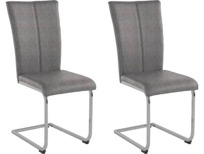 Home affaire Freischwinger Nils (Set, 2 St), Stuhl belastbar bis 120 Kg, Gestell Metall im Chrom-Look oder Schwarz, schwarz, Gestell in Chrom-Look von Home-affaire