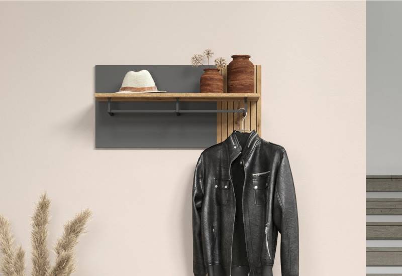 Home affaire Garderobenpaneel Estepona (1 St), Wandpaneel mit Hutablage und Kleiderstange - (B/T/H) 80/28/40 cm von Home affaire