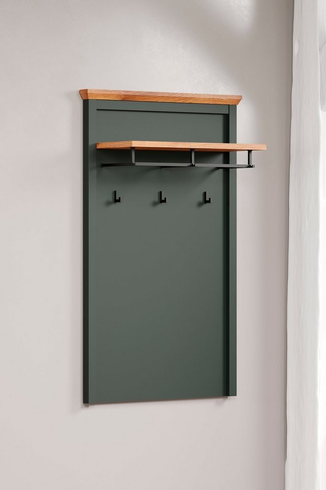 Home affaire Garderobenpaneel Vienna (1 St), Wandgarderobe mit Hutablage, Kleiderstange und 3 Haken - 77/28/123 cm von Home affaire