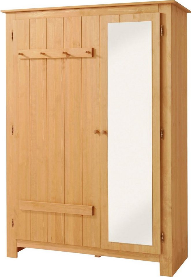 Home affaire Garderobenschrank Bertram aus schönem massivem Kiefernholz, mit einer Spiegeltür, Höhe 170 cm von Home affaire