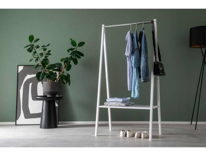 Home affaire Garderobenständer Progress, in 4 Ausführungen, mit oder ohne Spiegel, (stabile Konstruktion), FSC zertifizierte Garderobe aus Fichte Massivholz, weiss lackiert von Home-affaire