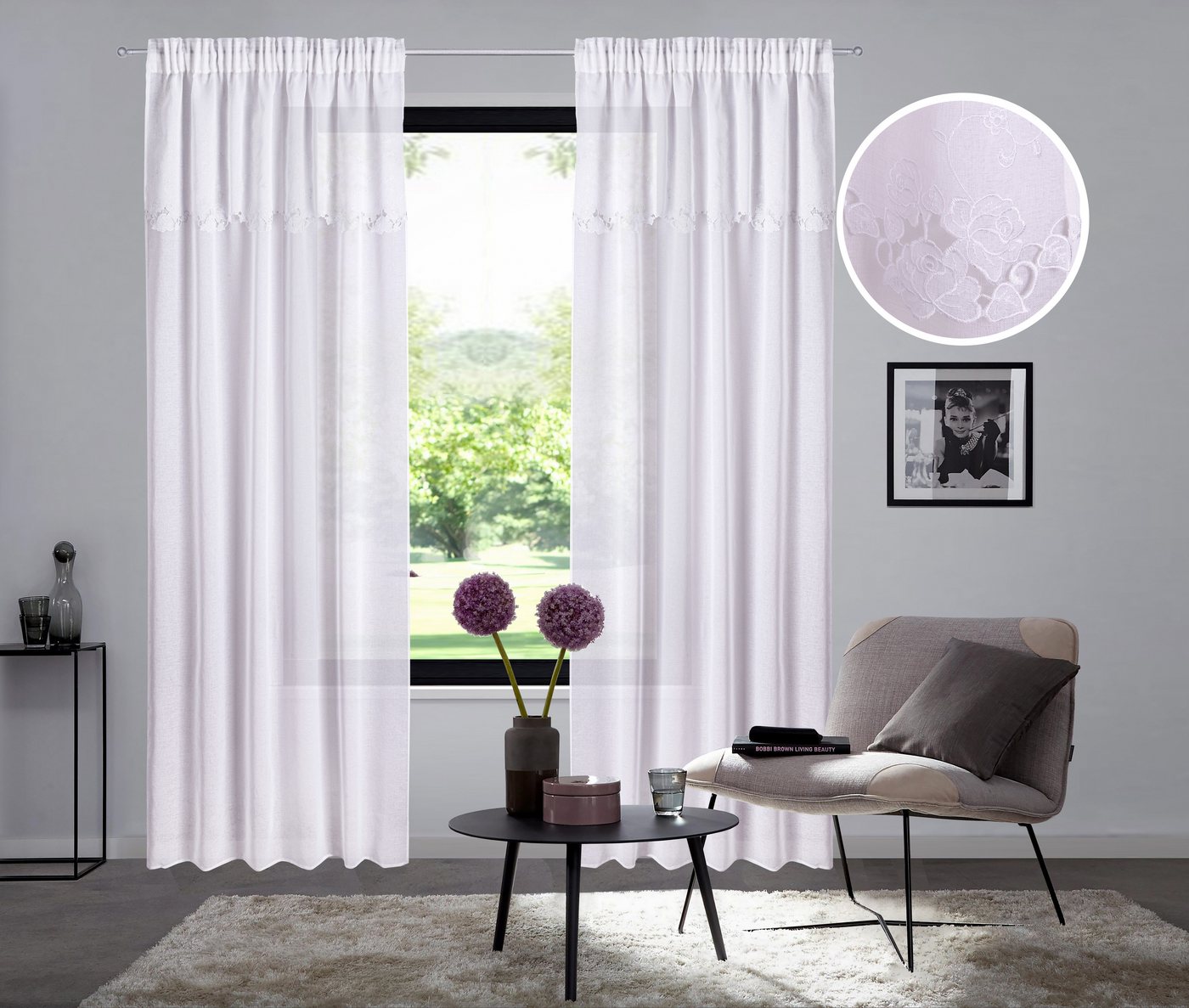 Home affaire Gardine Riedbach, Multifunktionsband (1 St), transparent, Polyester von Home affaire