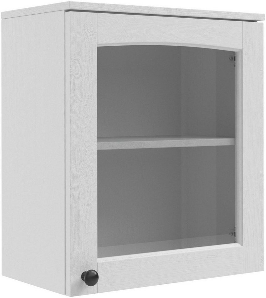 Kochstation Hängeschrank KS-Osby (1-St) Kiefer massiv, Breite 50 cm, Tür mit Glaseinsatz von Kochstation