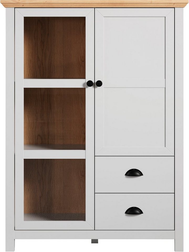 Home affaire Highboard Herzwill, Breite 97 cm, Höhe 130 cm, Stauraum, Türen und Korpus, mattes Grau von Home affaire