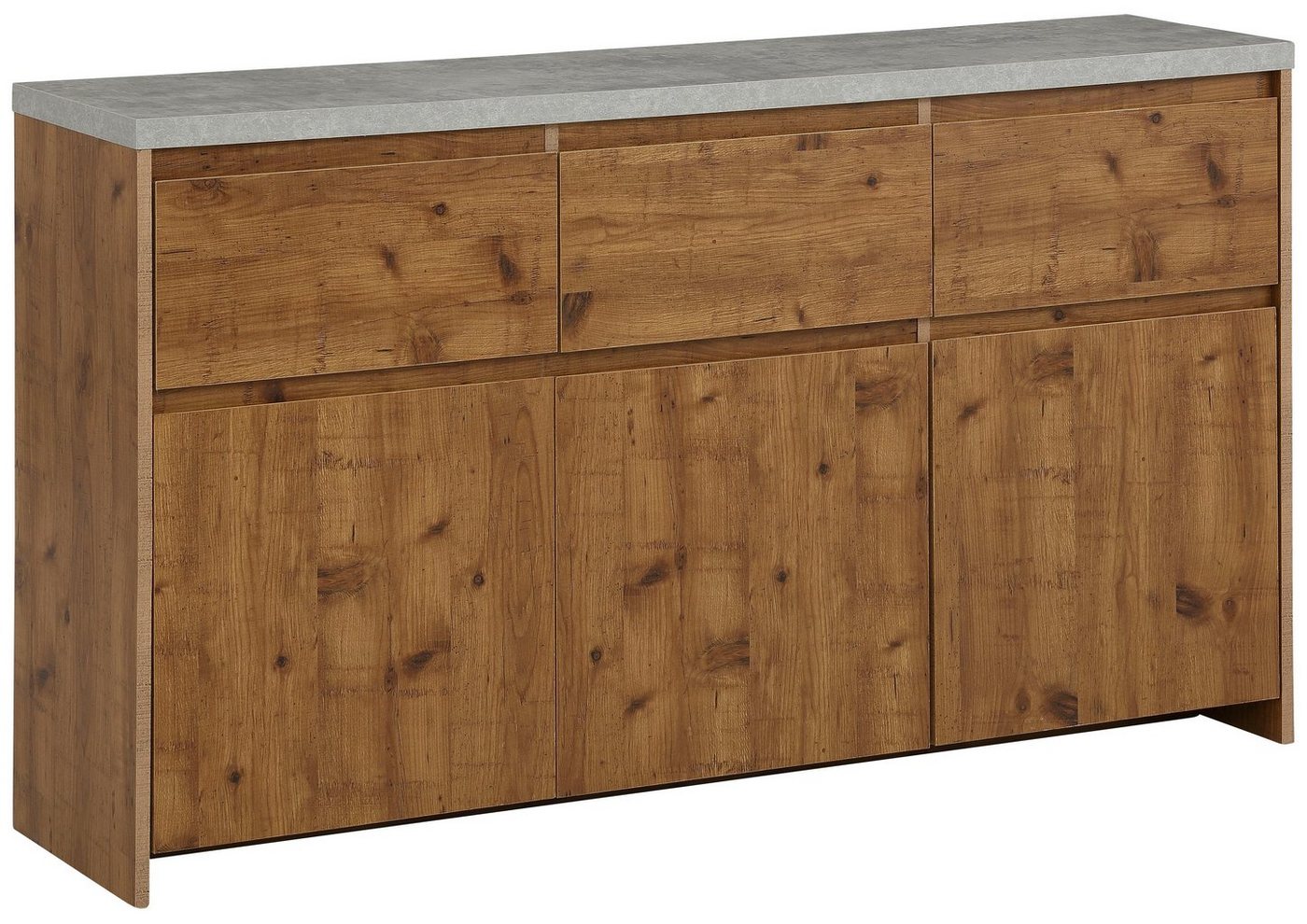 Home affaire Highboard Maribo, im modernen Landhaus-Stil, mit schöner Betontopplatte, Breite 140 cm von Home affaire