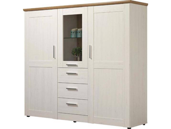 Home affaire Highboard Nybro, Vitrine, wechselseitig montierbarer Türanschlag, Breite 159 cm, weiß Home affaire Highboard Nybro, Vitrine, wechselseitig montierbarer Türanschlag, Breite 159 cm, weiß von Home-affaire