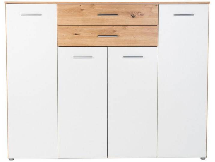 Home affaire Hochkommode Prato, mit 2 Schubkasten, weiß, Artisan-Oak-Nachbildung / Weiß Home affaire Hochkommode Prato, mit 2 Schubkasten, weiß, Artisan-Oak-Nachbildung / Weiß von Home-affaire