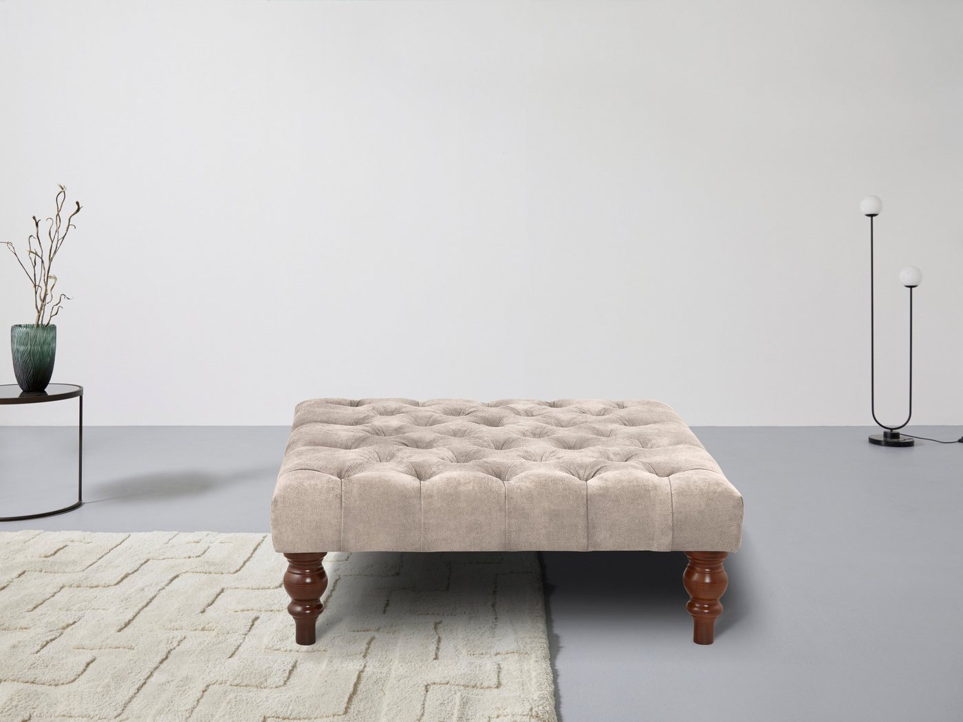 Home affaire Polsterhocker Chesterfield, mit Knopfheftung, auch in Leder von Home affaire