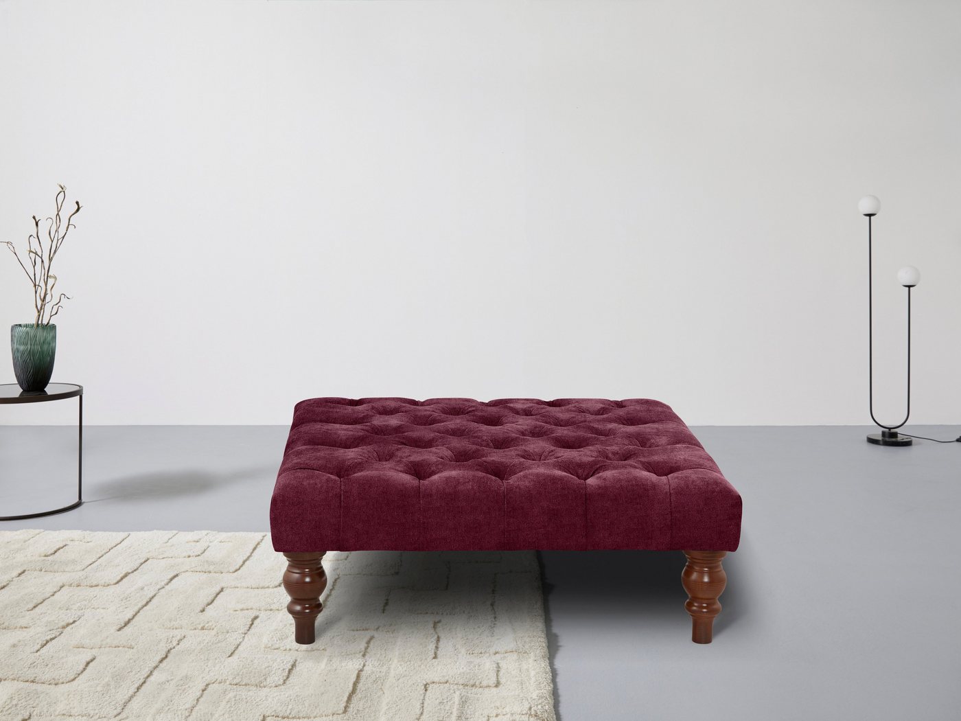 Home affaire Polsterhocker Chesterfield, mit Knopfheftung, auch in Leder von Home affaire